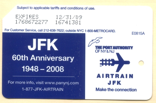JFK 60th Anniversary Metrocard